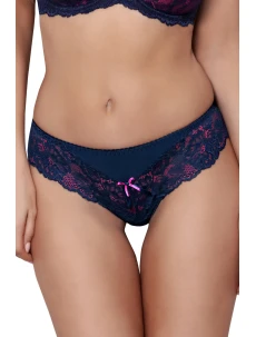 Krajková tanga V-9418 modrá - Axami