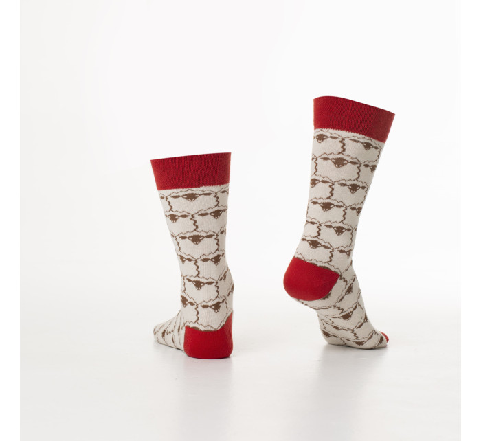 Pánské béžové ponožky s ovečkami