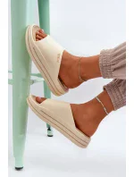 Dámské pantofle na platformě Big Star Béžová Dámské pantofle na platformě Big Star Béžová