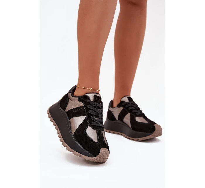 Dámské semišové tenisky na platformě Big Star HI-POLY SYSTEM – černé Dámské semišové tenisky na platformě Big Star HI-POLY SYSTEM – černé