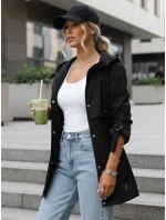 Dámská přechodná bunda s kapucí černá FashionStreet TY5626