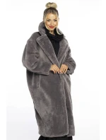 Šedý dámský oversize kabát model 21247134 - Ann Gissy