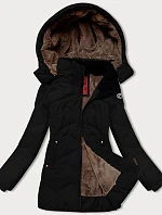 Dámská zimní bunda s odepínací kapucí LHD černá (LHD-24577)