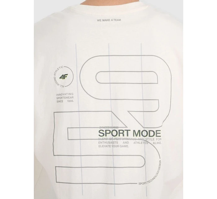 Pánské tričko oversize s potiskem 4F 4FRAW25TTSHM3220-11S