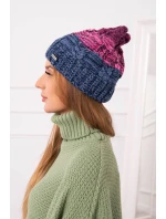 Fleecová čepice Dolores K303 denim+růžová+tmavě fialová Fleecová čepice Dolores K303 denim+růžová+tmavě fialová