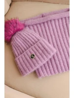 Dámská čepice s kapucí a pleteným vzorem bílá