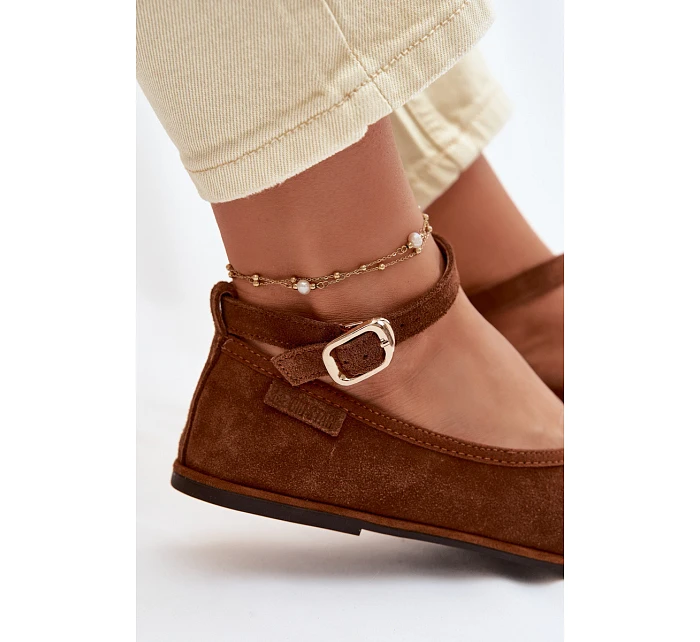 Baleríny z přírodního semiše Big Star TT274211 Camel