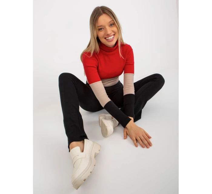 Dámská halenka RV BZ 8465 model 18310005 černá a červená - FPrice Dámská halenka RV BZ 8465 model 18310005 černá a červená - FPrice