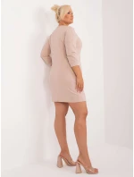 Sukienka RV SK model 20190747 beżowy - FPrice Sukienka RV SK model 20190747 beżowy - FPrice