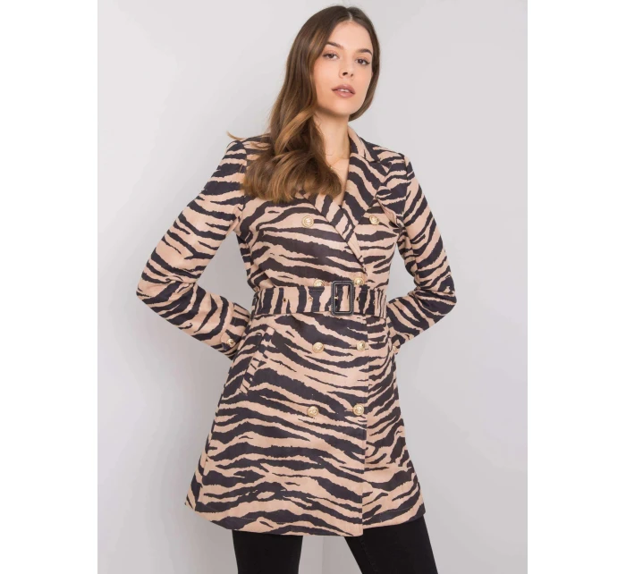 Dámský kabát EM PL 22215.55 černo-béžový - FPrice