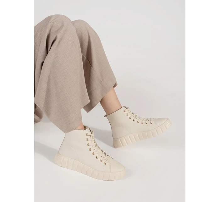 Trendy dámské Jasnobeżowy  tenisky platforma