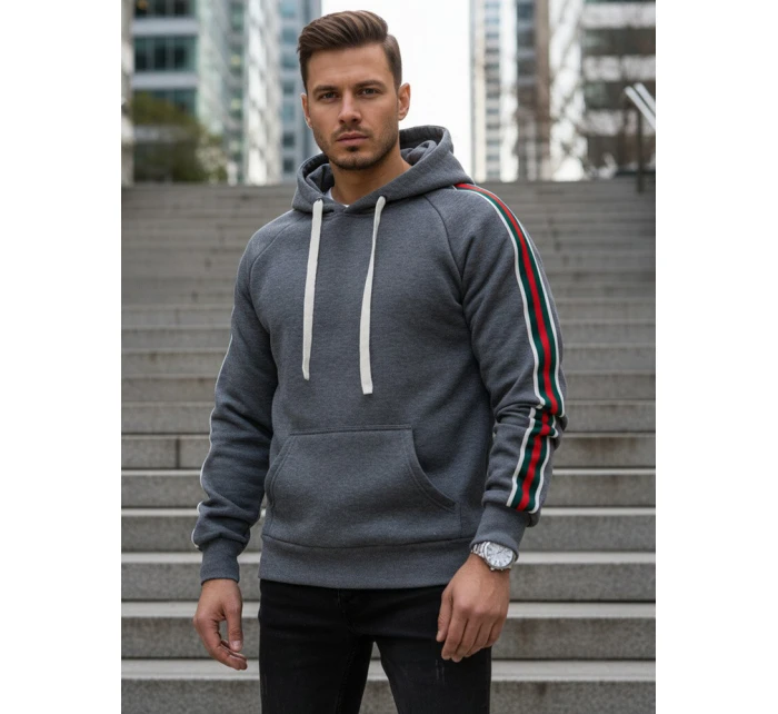Pánská šedá mikina s kapucí Dstreet model 21994648 - FashionStreet