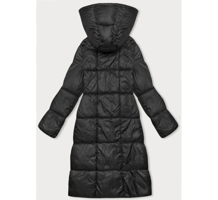 Dlouhá černá dámská zimní bunda (YP-22073-1)