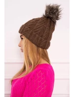 Fleecová kostkovaná čepice K226 mocca