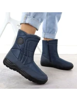 Dámské ploché zateplené sněhule tmavě modré Potocki SU33310 Dámské ploché zateplené sněhule tmavě modré Potocki SU33310