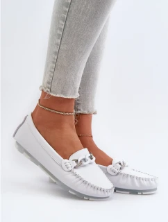 Bílé Dámské Kožené Mokasíny S Ozdobou model 21655760 - S.Barski