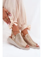 Dámské Sandály Na Klínu Zlaté Mevinette Dámské Sandály Na Klínu Zlaté Mevinette