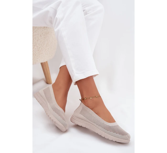 Dámské síťované baleríny ve sportovním stylu Virella – béžové