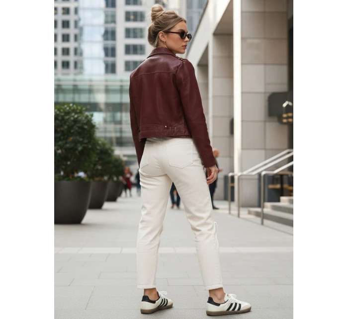 damska skórzana z bordowa model 22035976 - FashionStreet