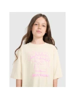 Dívčí tričko oversize s potiskem 4F 4FJRAW25TTSHF3197-12S