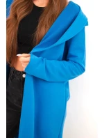 Dámská bavlněná bunda s kapucí a prodlouženým předním dílem model 21472047 - K-Fashion Dámská bavlněná bunda s kapucí a prodlouženým předním dílem model 21472047 - K-Fashion