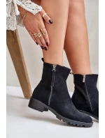 Botky Z Eko Semiše Na Plochém Podpatku Černé model 21676699 - Boto Botky Z Eko Semiše Na Plochém Podpatku Černé model 21676699 - Boto