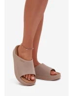 Dámské Pantofle Na Platformě Big Star model 21706422 Tmavě Béžové - Big Star Shoes Dámské Pantofle Na Platformě Big Star model 21706422 Tmavě Béžové - Big Star Shoes