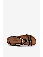 Dámské ploché sandály s pásky Černé Zelda