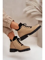 Nízké Dámské Kotníkové Boty Zateplené Z Eko Kůže Béžové Erisabelle Nízké Dámské Kotníkové Boty Zateplené Z Eko Kůže Béžové Erisabelle