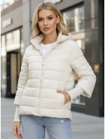 Dámská prošívaná bunda s kapucí bílá FashionStreet ty5355