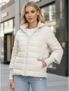 Dámská prošívaná bunda s kapucí bílá FashionStreet ty5355