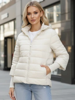 Dámská prošívaná bunda s kapucí bílá FashionStreet ty5355