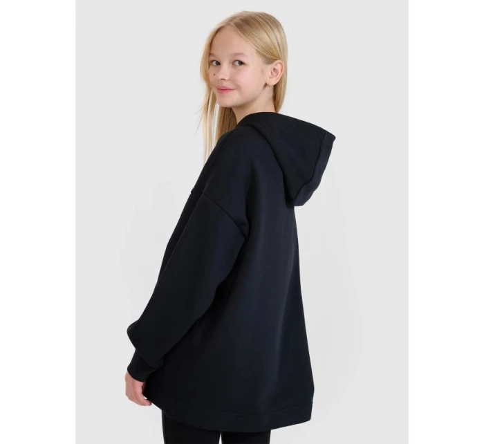 Dívčí nepruhovaná mikina s kapucí 4F 4FJRSS25TSWSF2235-20S