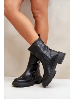 Dámské boty z eko kůže na zip s ozdobnými detaily černé model 21670385 - Boto