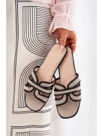 Plné Dámské Pantofle S Mašlí Béžové Tobin Plné Dámské Pantofle S Mašlí Béžové Tobin