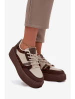 Dámské sneakersy na platformě Big Star SS274356 leopardí hnědo-bežové Dámské sneakersy na platformě Big Star SS274356 leopardí hnědo-bežové