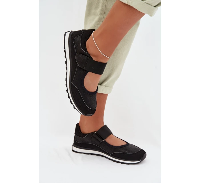 Sportovní dámské polobotky na suchý zip Černé model 22026554 - EVENTO