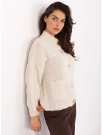 Sweter MI SW model 21393022 jasny beżowy - FPrice Sweter MI SW model 21393022 jasny beżowy - FPrice