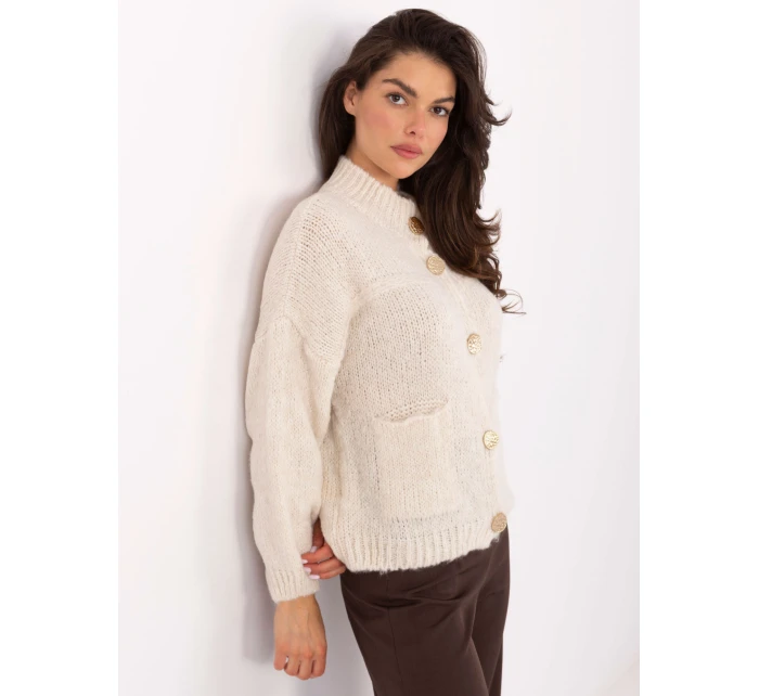 Sweter MI SW model 21393022 jasny beżowy - FPrice Sweter MI SW model 21393022 jasny beżowy - FPrice