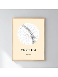 Personalizovaný magický fotoobraz v rámu - 30x40 - hvězdná mapa