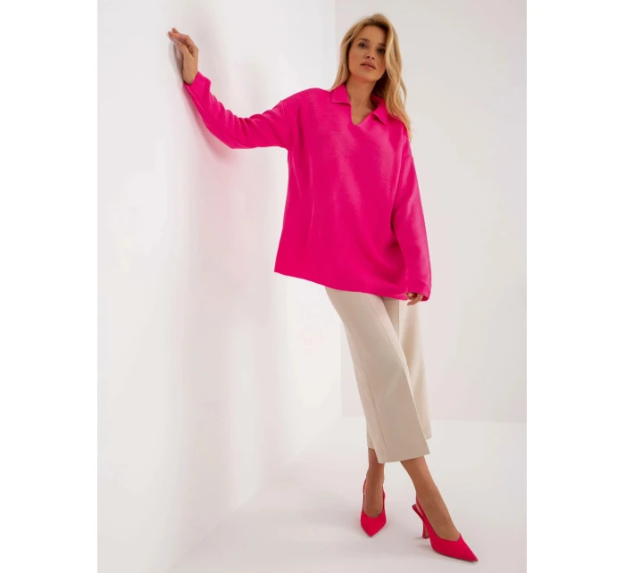 Dámský svetr LC SW  fluo růžová  model 22030029 - FPrice