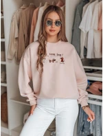 Dámská oversize mikina s jezevčíky JAMNIKOVE růžová FashionStreet BY1497
