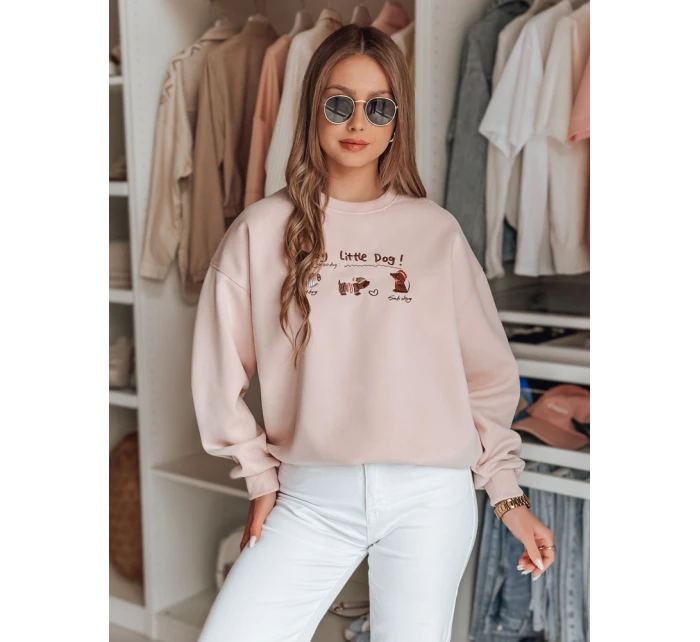 Dámská oversize mikina s jezevčíky JAMNIKOVE růžová FashionStreet BY1497