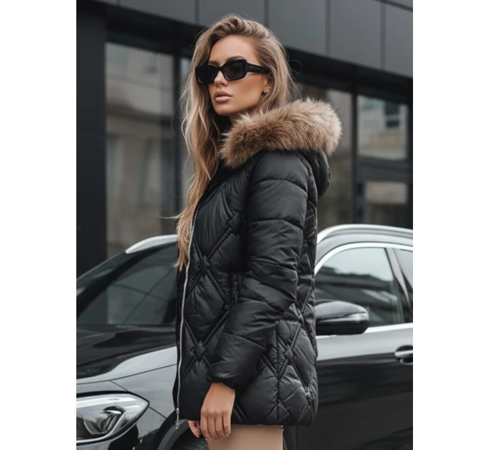 Dámská zimní bunda s kožešinou černá FashionStreet TY5514