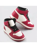 Červeno-bílé dámské tenisky sneakers nad kotníky (XA069)
