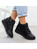 Dámské květované kožené boty na černé model 21905415 - FILIPPO