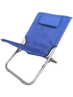 SKLÁDACÍ PLÁŽOVÉ LEHÁTKO S OPĚRKOU HLAVY 47X61X58CM NÁMOŘNICKÁ MODŘ