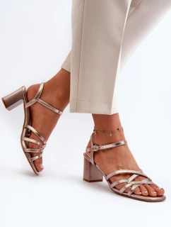 Dámské sandály na podpatku Sergio Leone SK065 Zlaté