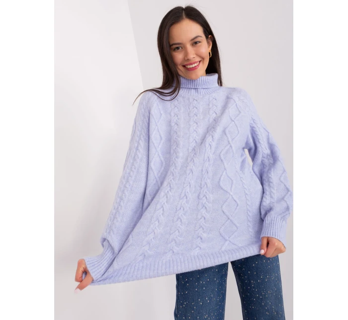 Sweter AT SW jasny fioletowy model 19034243 - FPrice Sweter AT SW jasny fioletowy model 19034243 - FPrice