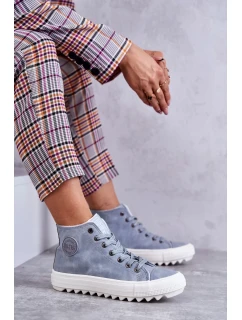 Dámské zateplené tenisky Big Star – světle modré